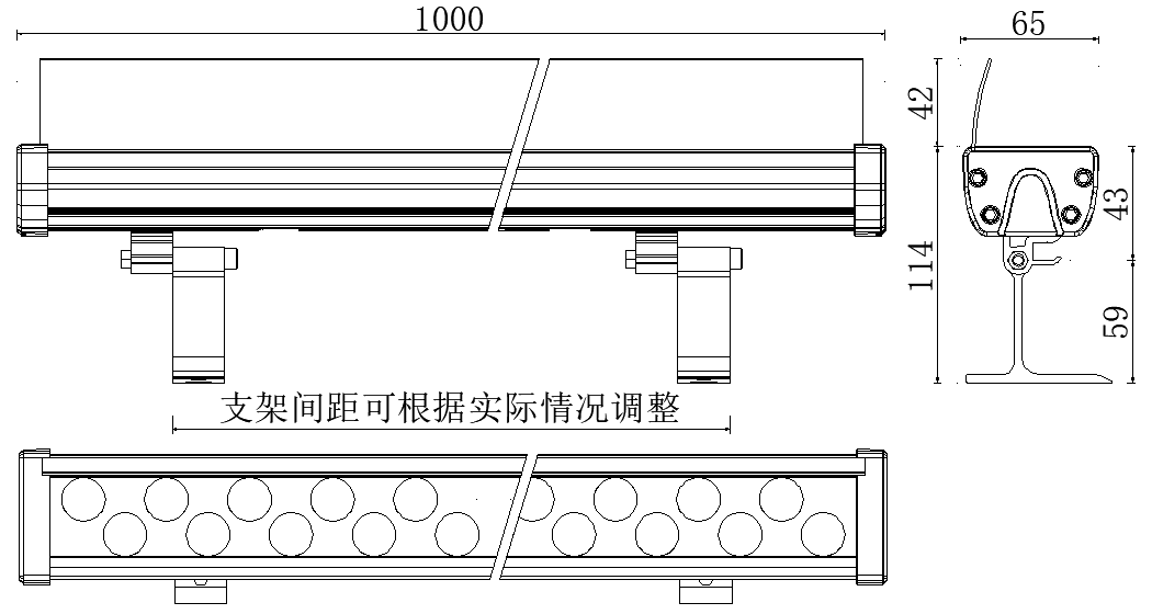 洗墙灯尺寸图